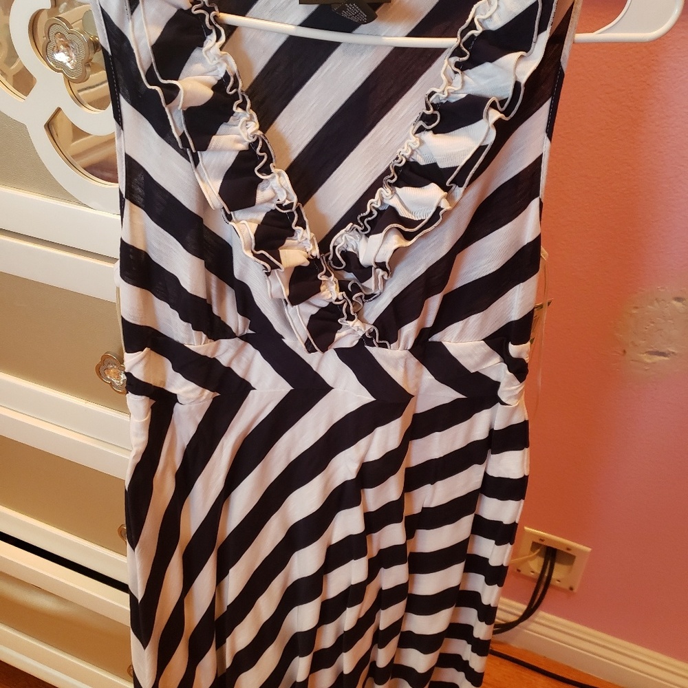 Black and white stripe dress